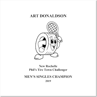 Art Donaldson Men's Singles Champion New Rochelle Challenger (Black Text) Posters and Art